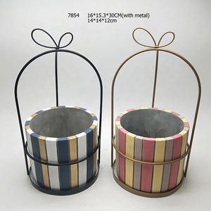 Regalo soporte de metal redondo colorido cemento flor maceta para <span class=keywords><strong>plantas</strong></span> suculentas - Product Image 2