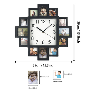 16 Inch Tự Làm Sang Trọng Khung Ảnh Trang Trí Nội Thất Hình Ảnh Nghệ Thuật Nhựa Đồng Hồ Tường Nghệ Thuật Hiện Đại Nhựa Sáng Tạo Trang Chủ Trang Trí Đồng Hồ Treo Tường - Product Image 4