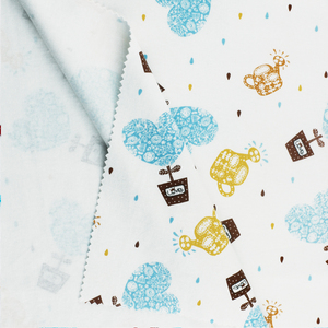 Tissu en coton biologique blanc pour bébé, tricoté, antibactérien, certifié GOTS, 100% imprimé, pour robes, fabrication en ligne - Product Image 3