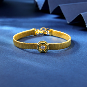 Hot Sales Artic Jewellery 925 Sterling Silver 18K Yellow <b>Gold</b> Plated Satin Finish Zircon Christian Trendy <b>Charm</b> <b>Bracelet</b> Gifts - Product Image 3