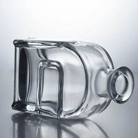 Bouteille à spiritueux en verre dépoli transparent de haute qualité, forme fiole encastrée, 70 cl, fond lourd, pour emballage de whisky avec bouchon