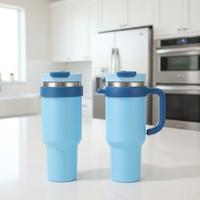 Gobelet isotherme portable grande capacité 40oz en acier inoxydable 304 avec paille intégrée