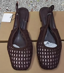 Sandalias Planas de Malla con Punta Cerrada, Estilo Coreano, para Mujer, Verano 2025, Suela de Goma, Diseño sin Talón - Product Image 6