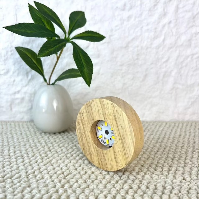 Wholesale Solid Wood USB LED Night Lamp 3D Crystal Luminous Base for Children's Bedroom Minimalist Design Style