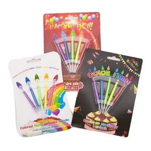 Hot Selling Multicolour Flame candles birthday candles for kids Party Decoration birthday candle cake supplier