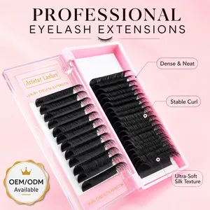 Extensions <span class=keywords><strong>de</strong></span> <span class=keywords><strong>cils</strong></span> volume en PBT noir mat coréen, fournitures pour <span class=keywords><strong>cils</strong></span>, vegan, sans cruauté, <span class=keywords><strong>cils</strong></span> individuels pour usage professionnel - Product Image 1