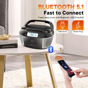 Factory Custom Multi-function Portable CD Player FM Radio BT USB Home Entertainment <b>System</b> Audio Device <b>Stereo</b> Sound - Product Image 4