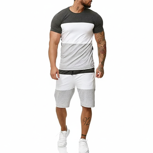 Ropa informal de verano con logotipo personalizado impreso, la mejor oferta, camiseta transpirable de MOQ bajo con conjuntos cortos, conjuntos de pantalones cortos con logotipo personalizado para hombre - Product Image 1