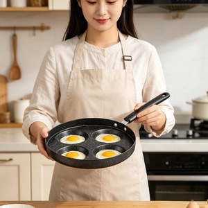 Poêle à œufs Yuanjian 4 trous antiadhésive en pierre Maifan, multi-grilles, <span class=keywords><strong>pour</strong></span> crêpes, œufs, burgers et petit-déjeuner - Product Image 6