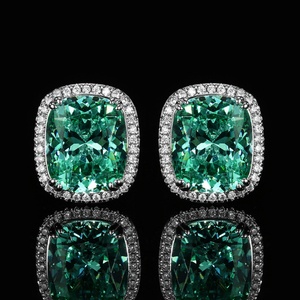 Minimalist Eco-friendly Copper Green 12*16-10*12mm Green Cubic Zirconia Necklace <b>Earrings</b> Ring Jewelry <b>Sets</b> for Women - Product Image 5