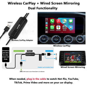 Adaptador <span class=keywords><strong>Inalámbrico</strong></span> CarPlay 5 en 1 Compatible con Apple CarPlay, <span class=keywords><strong>Android</strong></span> <span class=keywords><strong>Auto</strong></span>, Función <span class=keywords><strong>Samsung</strong></span> DeX, Duplicación de Pantalla por Cable, AirPlay Miracast - Product Image 2