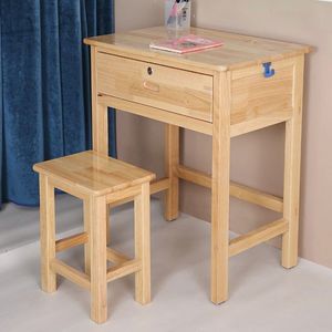 Solid Wood Desk <b>And</b> Chair <b>Set</b> For Students Training Course 60x40x76cm To 80x50x80cm Simple Design - Product Image 2