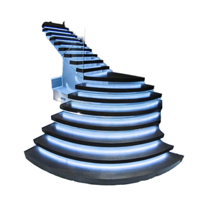 Lujo moderno vuelo LED luz recta <span class=keywords><strong>escaleras</strong></span> de madera escalera flotante Interior para uso Villa - Product Image 1