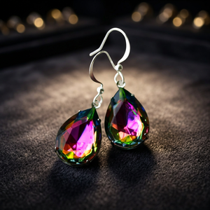 Girls Women <b>Drop</b> Earrings Mystic Topaz Gemstone 925 Sterling Silver Wholesale Party Gift - Product Image 3
