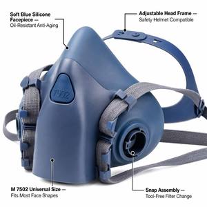 Respiratore a Mezza Faccia 7502 |   Silicone Blu |   Compatibile con NIOSH |   Multi-Gas |   P100 <span class=keywords><strong>OV</strong></span>/AG - Product Image 4