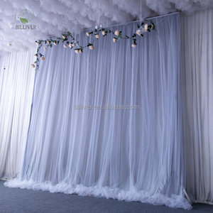 Decoración de escenario de recepción de boda, cortina de tela de seda helada de marfil blanco, paneles de cortinas, telón de fondo de boda para fotografía - Product Image 4
