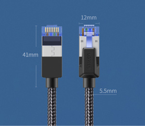 <span class=keywords><strong>Cable</strong></span> <span class=keywords><strong>Ethernet</strong></span> de Nailon Ms New de 1M, <span class=keywords><strong>Cable</strong></span> de Red Gigabit Cat 8 de Alta Velocidad 40Gbps - Product Image 2