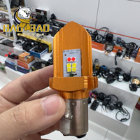 Ampoule de phare miniature H4 à 2 points, 2 faces avec bobine, lumière rouge et bleue stroboscopique, lampe indicatrice de moto, accessoires intérieurs