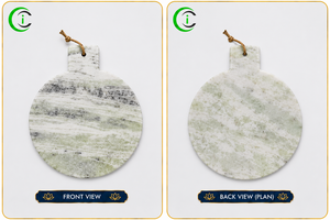 Planche à fromage en marbre vert clair de 13 pouces, planche de service artisanale avec motif naturel pour la cuisine, la maison, la table, la charcuterie - Product Image 3
