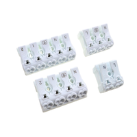 Connecteur de câblage rapide à 3 broches 24A 450V, bornier à enfoncement avec marquage L N Terre pour armoire de commande d'éclairage