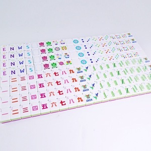 En stock, tuiles de mahjong américaines en acrylique rose-rouge, coffret cadeau pour la maison, tuiles de mahjong en cristal faites à la main - Product Image 2
