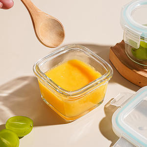 Tazón de Vidrio para Alimentar Bebés, Recipiente para Almacenar Alimentos para Bebés, Tazón para Cocer Huevos al Vapor, Recipiente de Vidrio para Mantener la Frescura, 130 ml 160 ml - Product Image 3