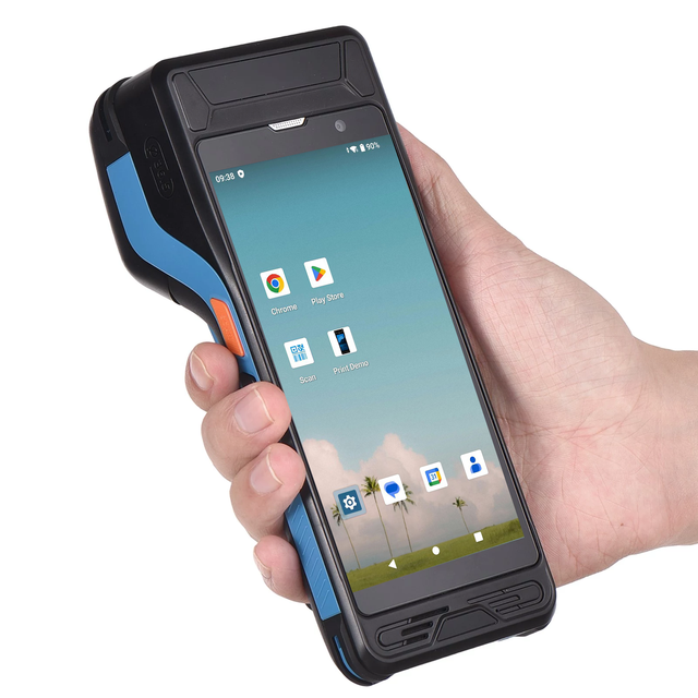 Rugged Handheld PDA Terminal Android 16 2D Barcode Scanner Build in 58MM Adjust Size Printer Pos