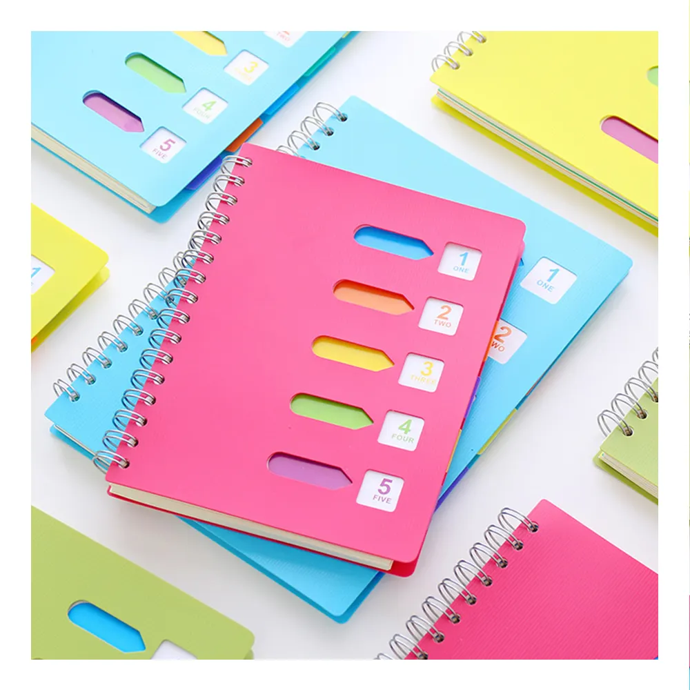 5 Subject Spiral Journal Notebook 8.5 X 11 With Dividers 2024 Planner Notebooks Wide Ruled For School Office Supplies