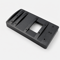 Plaque de montage noire usinée CNC sur mesure avec ouverture pour fenêtre, pour boîtier de base d'équipement industriel OEM