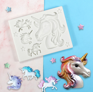 Moule en Silicone en forme de <span class=keywords><strong>licorne</strong></span> pour le chocolat, pour bonbons, Fondant, pour la cuisson du gâteau - Product Image 1
