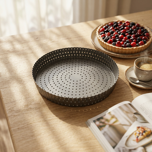 Moule à tarte perforé rond de 28 cm en acier au carbone durable, antiadhésif, pour pizza et pâtisserie - Product Image 2