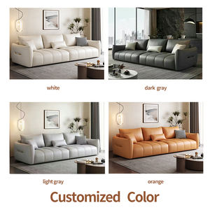 Grosir disesuaikan warna populer <span class=keywords><strong>Sofa</strong></span> mewah Set furnitur Modern Kulit <span class=keywords><strong>Sofa</strong></span> ruang keluarga untuk rumah - Product Image 5