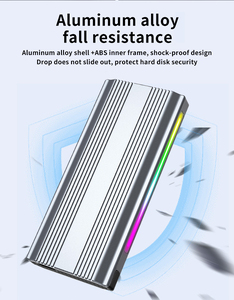 กล่อง M.<span class=keywords><strong>2</strong></span> RGB แบบ USB Type-C 3.1กล่องฮาร์ดไดรฟ์ NVME พร้อม RGB เคสอลูมิเนียม M2 SSD - Product Image 4