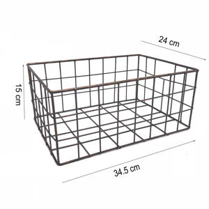 Decorazioni per la casa antico rettangolo di metallo filo di ferro cestino di immagazzinaggio - Product Image 5