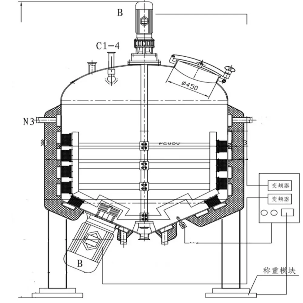 Juice Mixing Emulsifying Homogenizering Jacketed Tank