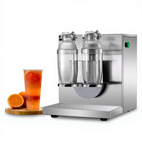 Mesin Pengocok Teh Susu Bubble Tea Otomatis Komersial Kecepatan Tinggi HENGZHI Double Head 304 Stainless Steel Kapasitas Besar untuk Teh