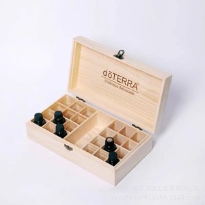 Caja de Madera para Aceites Esenciales DoTerra, 25 Compartimentos, Organizador de Almacenamiento de Madera Maciza, Caja de Regalo Rectangular - Product Image 4