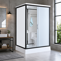 Module de salle de bain modulaire 1260x1550mm avec plateau SMC en verre dépoli 3C et douche réglable