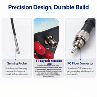 Kabel Berinsulasi Fiberglass Suhu Tinggi 300C Sensor Suhu Serat Optik Probe 100C untuk Gulungan Transformator Industri