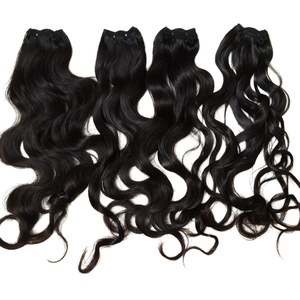 100% cheveux humains naturels bruts bouclés du Temple indien et vague naturelle bouclés paquets de cheveux humains vierges indiens naturels Genius Weft Hair - Product Image 5