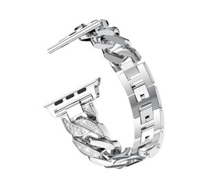 Bracelet de montre en diamant à une rangée de strass en denim pour Apple Watch 38mm 42mm pour <span class=keywords><strong>Iwacth</strong></span> 6 7 8Series - Product Image 2