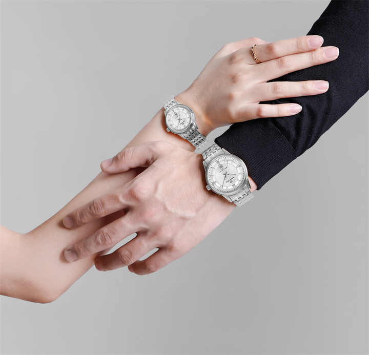NAVIFORCE 8040 SSW Silver Factory Wholesale Cheap Couple Watch Quartz Wrist Watches for Men Women Ladies Male Calendar Luminous