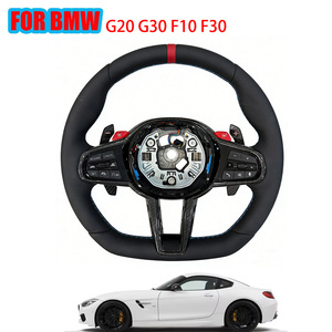 Volant en cuir carbone en stock avec boutons M1 M2 pour <span class=keywords><strong>BMW</strong></span> Séries 1 3 5 F15 F16 F20 F30 F80 F82 M4 G20 M340i G26 G30 540i - Product Image 1