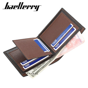 Baellerry <b>Men's</b> Short <b>Wallet</b> Slim Horizontal PU Leather Multi Card Slots Everyday Use - Product Image 2