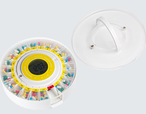 Distributeur automatique de pilules Bluetooth avec gobelets amovibles, 21 compartiments, clé de verrouillage pour vitamines, compléments alimentaires et plus encore - Product Image 3