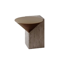 Meubles de salon et de chambre modernes, design tendance, table basse et table d'appoint en acier inoxydable géométrique, tailles personnalisées