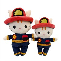Nouveau produit transfrontalier original, peluche chat feu, jouet en peluche chat, adorable peluche chat animal en stock