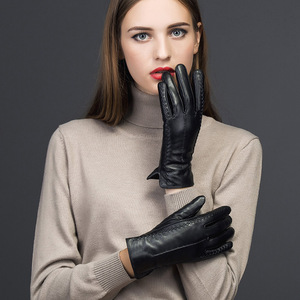 BPU04 — gants en <span class=keywords><strong>cuir</strong></span> PU noir, Simple, tendance, vente en gros, pour l'extérieur, pour la conduite d'<span class=keywords><strong>hiver</strong></span>, pour femmes - Product Image 3