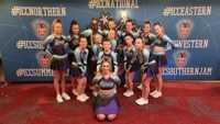 Tenue de compétition de qualité pour filles, uniformes de cheerleading All Star, vente en gros, strass AB, uniformes pour filles, taille personnalisée, performance pour filles