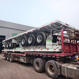 Semi-remorque <span class=keywords><strong>porte</strong></span>-conteneurs à plateau plat en alliage d'aluminium d'<span class=keywords><strong>occasion</strong></span>, neuve, 40 pieds, avec verrouillage de conteneur, 2-4 <span class=keywords><strong>essieux</strong></span>, capacité 30T-90T - Product Image 5